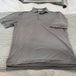 Peter Millar Gray Striped Polo Shirt- Silverleaf